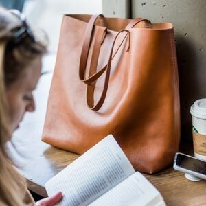 Madewell Brown Leather Transport Tote Bag
